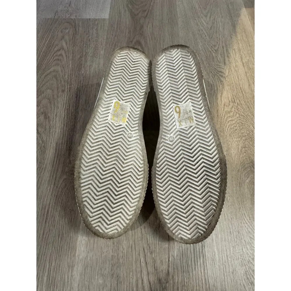 Mix No 6. Women's Platform Sneakers in White with Leopard Print Accents Size 9